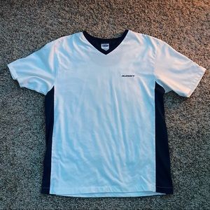 Old Navy V Neck Navy Blue And White T-Shirt